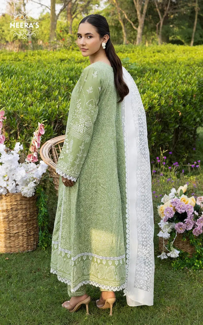 HSS-349- Readymade PISTACHIO FLORAL Heeras Suit - Memsaab Online