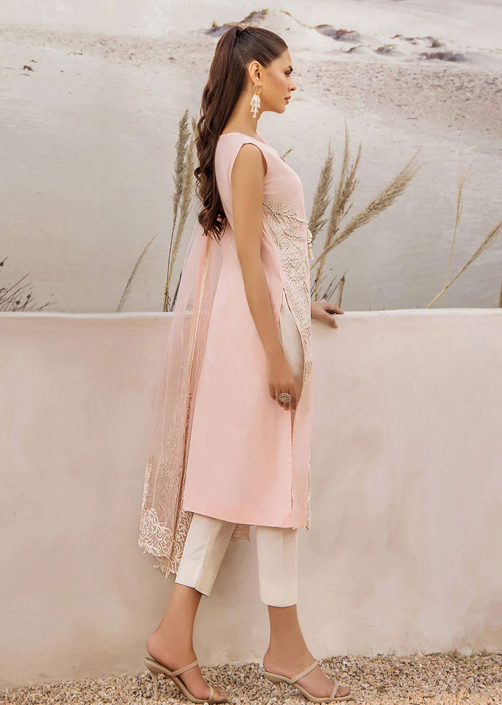 F-148- Pink - Readymade - Basics by Khuda Baksh Creations 2024 - Memsaab Online