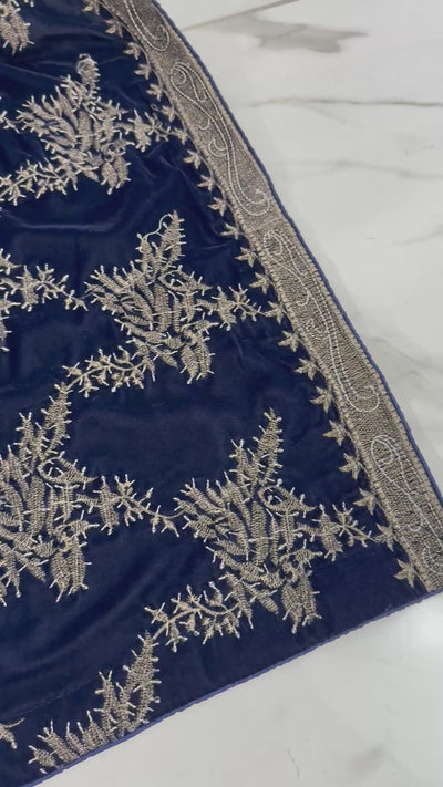 SMV102 Embroidered Velvet Shawl