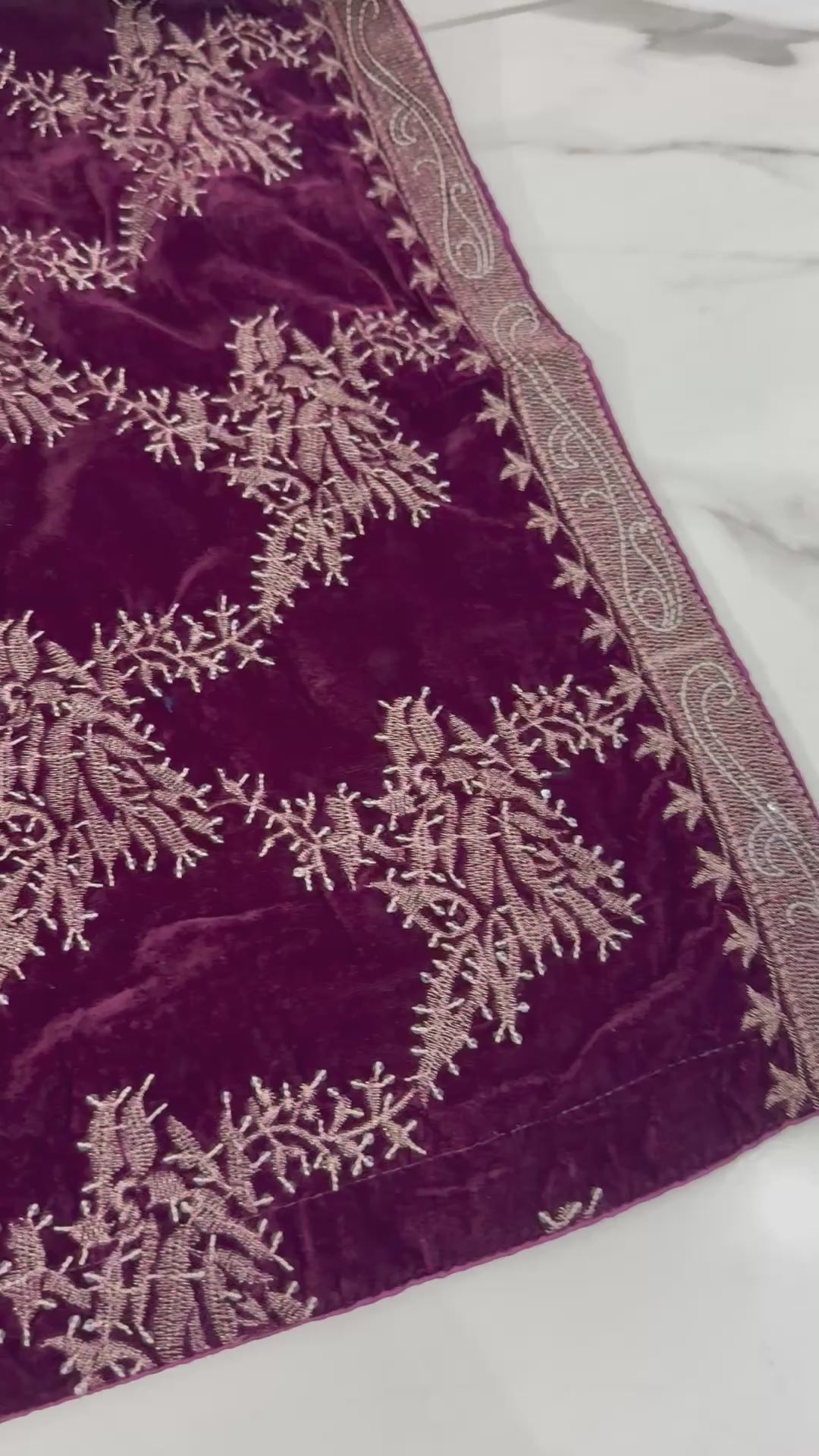 SMV102 Embroidered Velvet Shawl