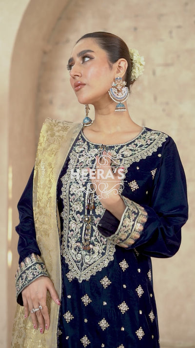 HSS-157 - Readymade Heeras Sapphire Velvet Suit