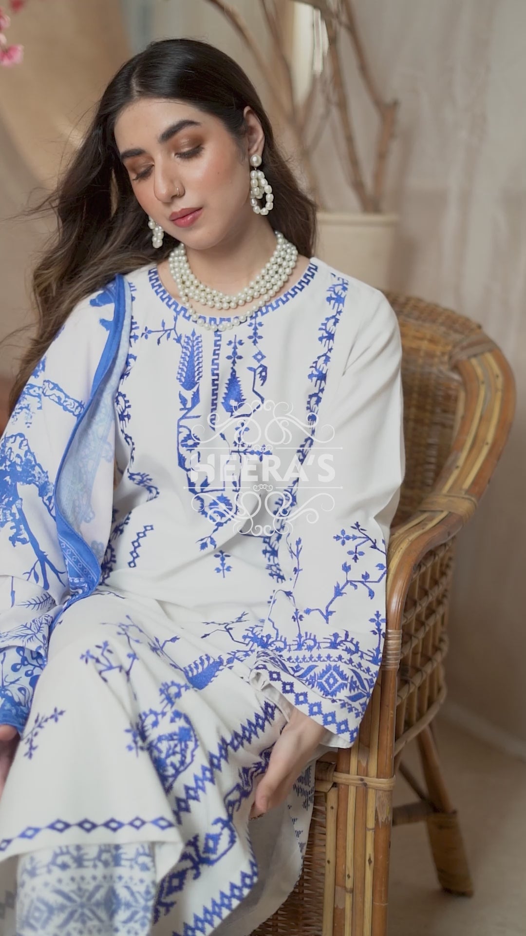 HSS-178 - Readymade - Dhanak Divine Embroidered suit by Heeras