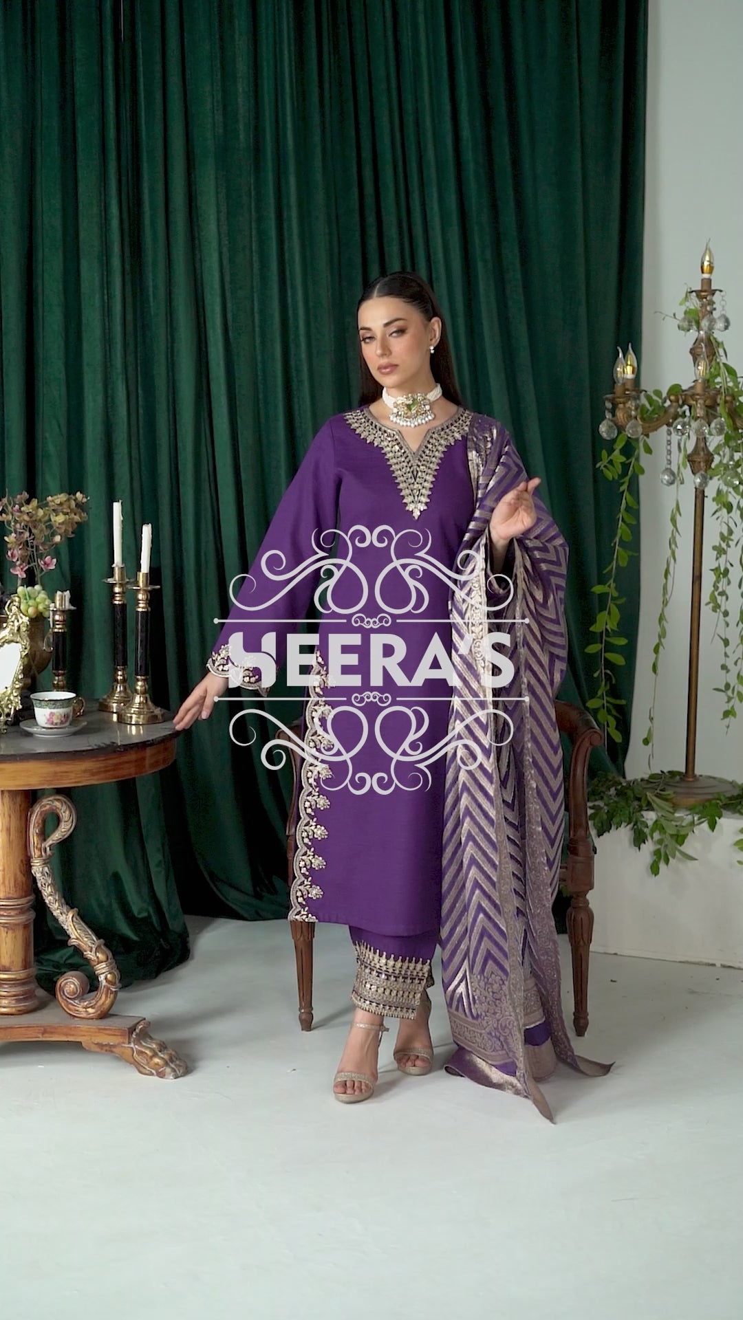 HSS-160 - Readymade - Khaddar Majesty Embroidered Heeras Suit