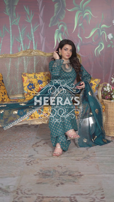 HSS-194 - Readymade - Motif Royalty Embroidered suit by Heeras