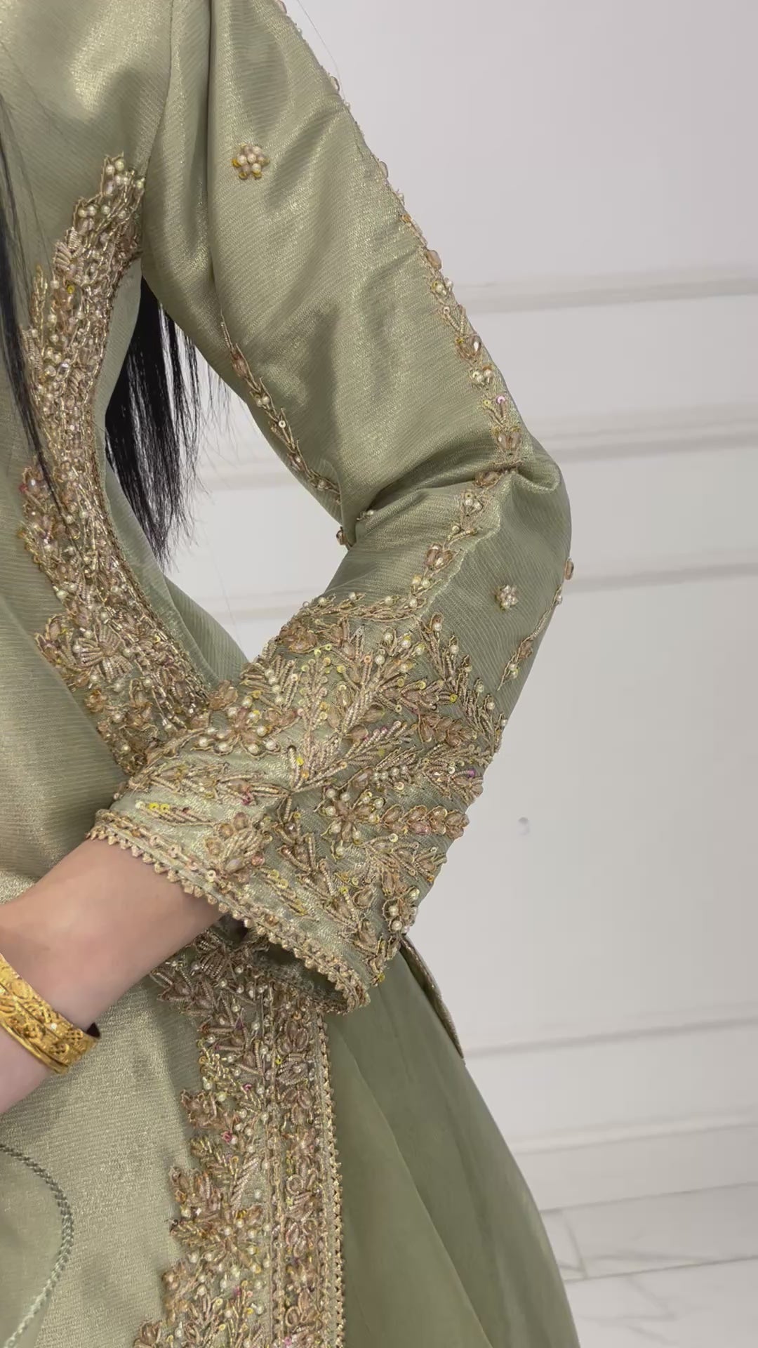 SRB1408 - Saiyaara - Sage Green Sehrish B Designer
