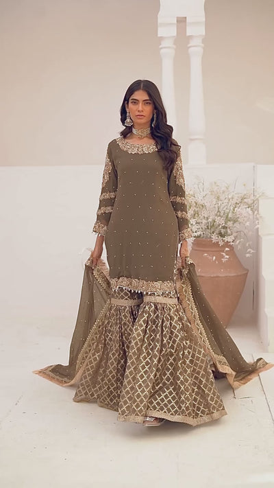 SRB905 Nazzar Mendhi Ghararah Outfit by Sehrish B