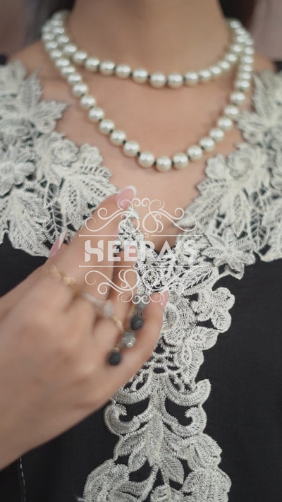 HSS-168 - Readymade - Viscose Black Pearl Embroidered suit by Heeras