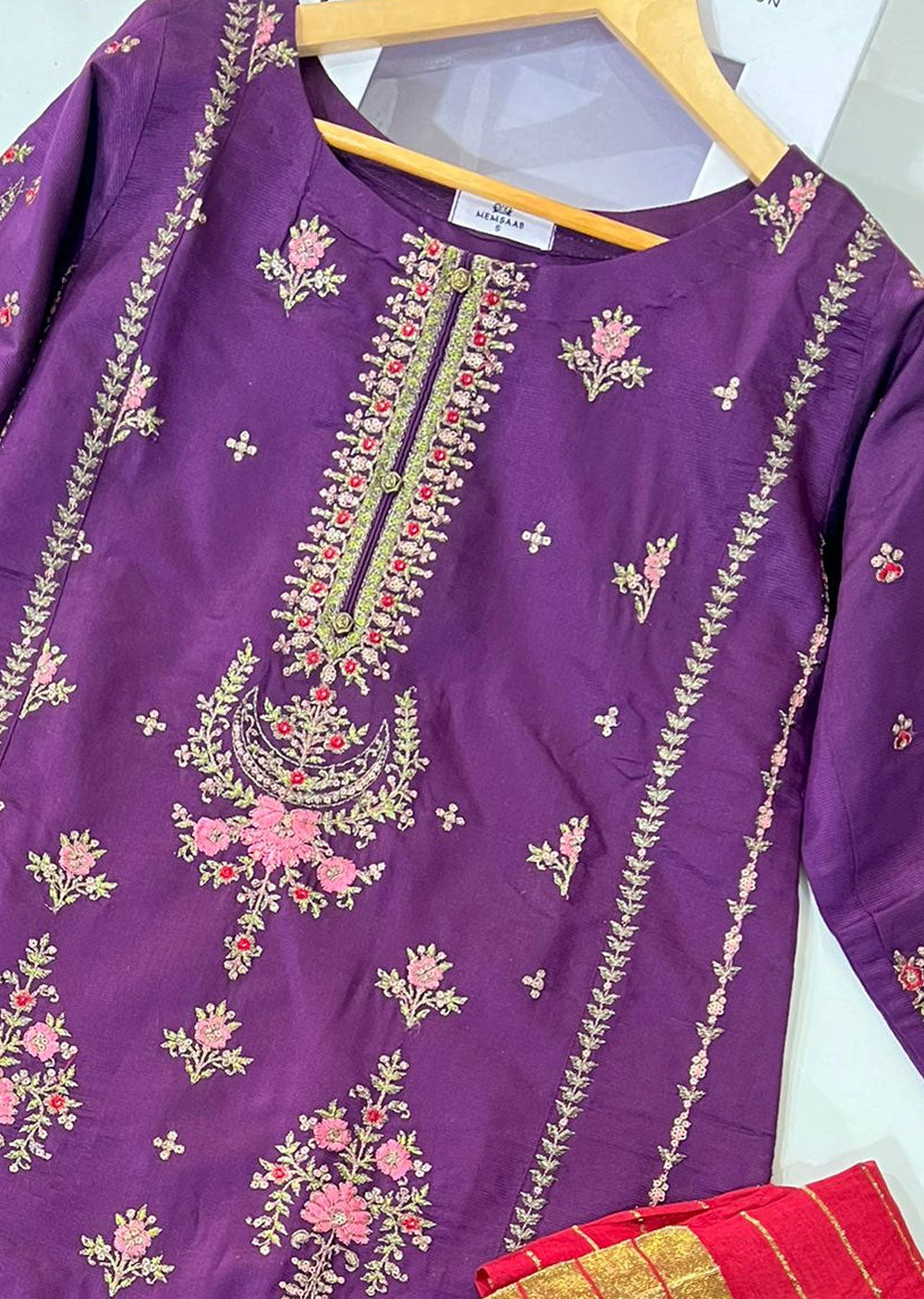 KLD302 Sanaya - Purple Readymade Khadi Net Suit - Memsaab Online