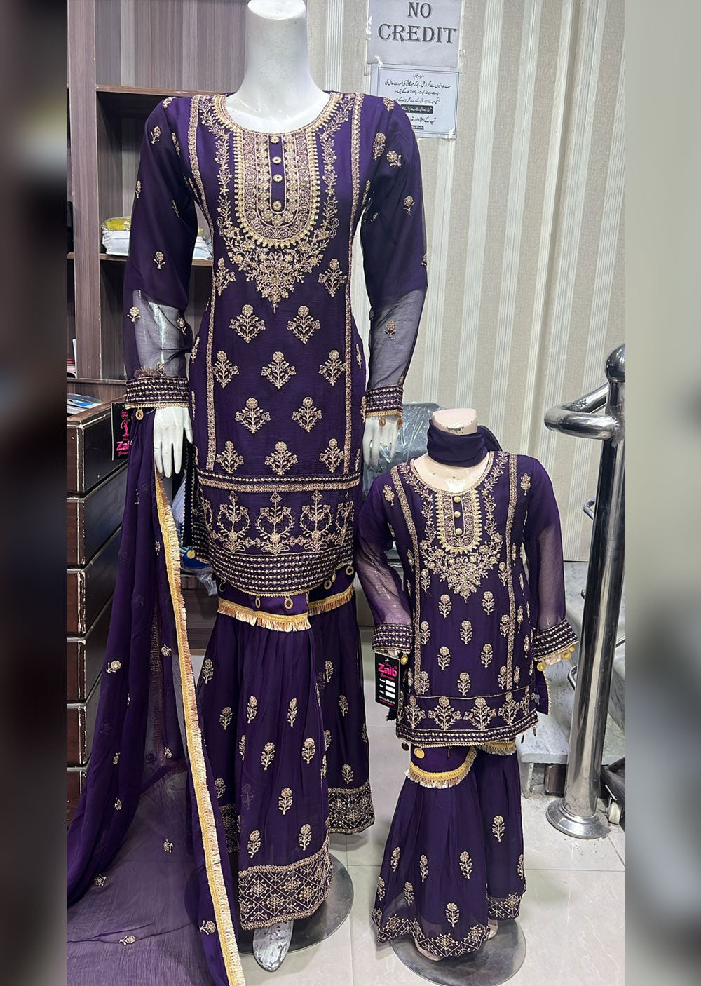 SHAZ9005 - Purple - Readymade Chiffon Party Gown - Memsaab Online