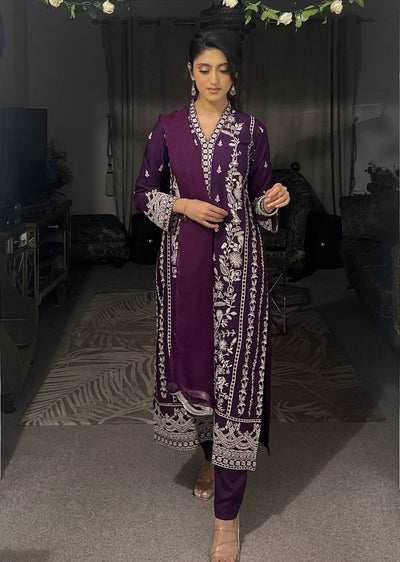 HK297 - Purple - Readymade - Mother & Daughter Linen Outfit 2025 - Memsaab Online