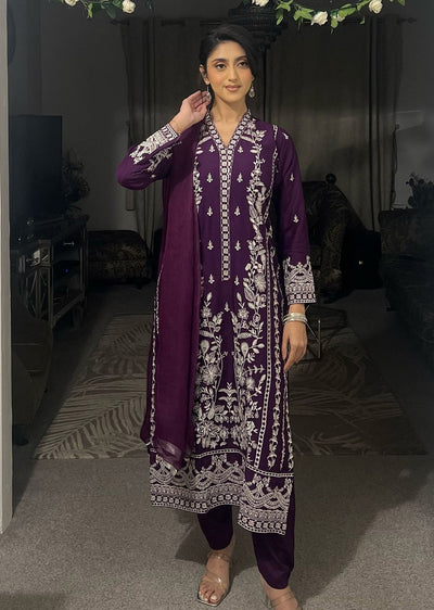 HK297 - Purple - Readymade - Mother & Daughter Linen Outfit 2025 - Memsaab Online