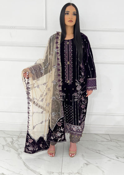 UJK-03 - Purple - Readymade - Florine Velvet Suit 2025 - Memsaab Online