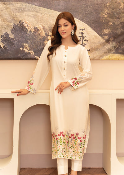 MSBMT-19 - Ravena - White - Readymade Outfit - 2 Piece Suit 2025 - Memsaab Online