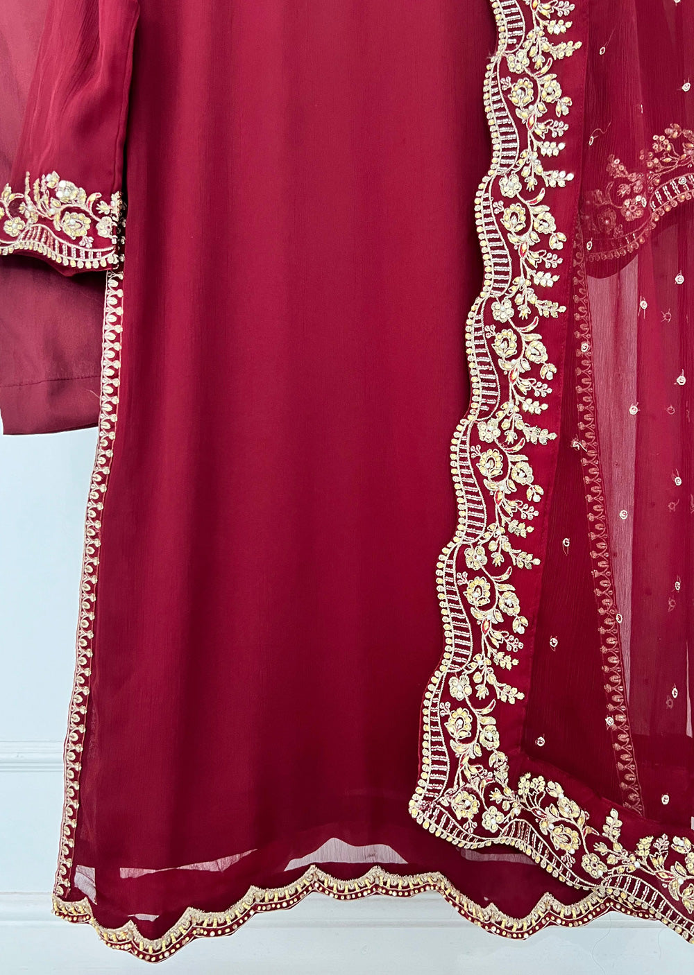 SRB1303 - Wafa - Maroon - Sehrish.B Designer - Memsaab Online