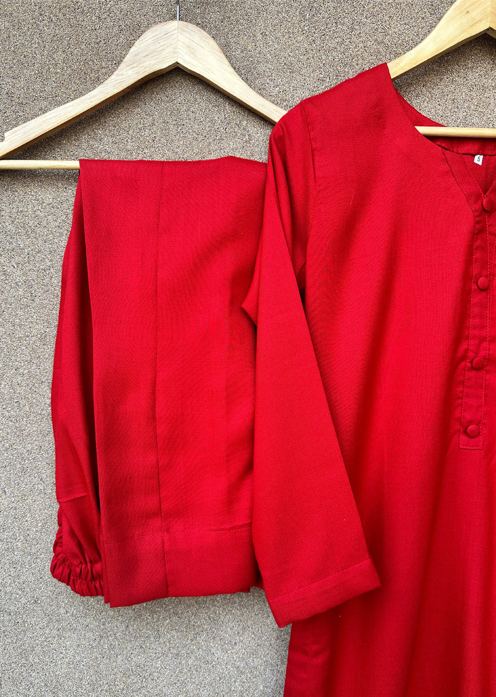 ASBC-01 - Red - Readymade Dhanak with Palachi Shawl Suit - Memsaab Online