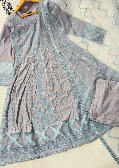 RGZ1402 Readymade Grey Linen Dress - Memsaab Online