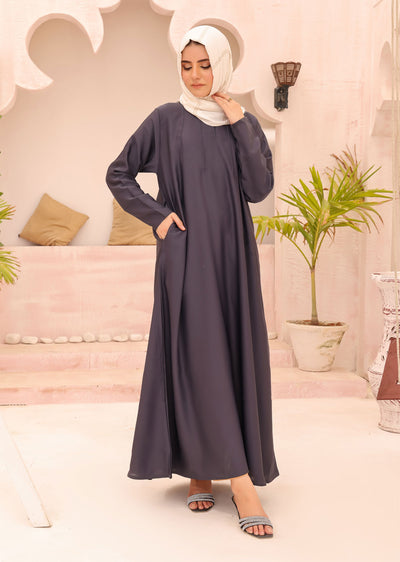 ASL-210 Shaam - Grey Abaya - Memsaab Online