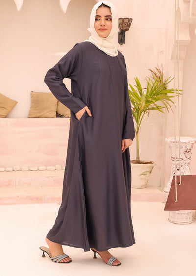 ASL-210 Shaam - Grey Abaya - Memsaab Online