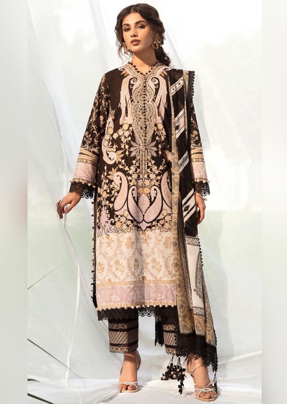 SFF-01 - Unstitched - Sana Safinaz Inspired Lawn Suit 2023 - Memsaab Online