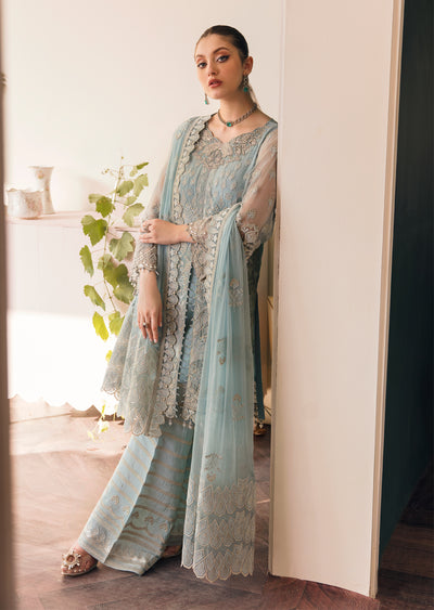 FLS03- Serene Cerulean Readymade Flossie Suit - Memsaab Online