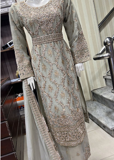 Shaz1900 - Readymade Chiffon Belt Suit - Memsaab Online