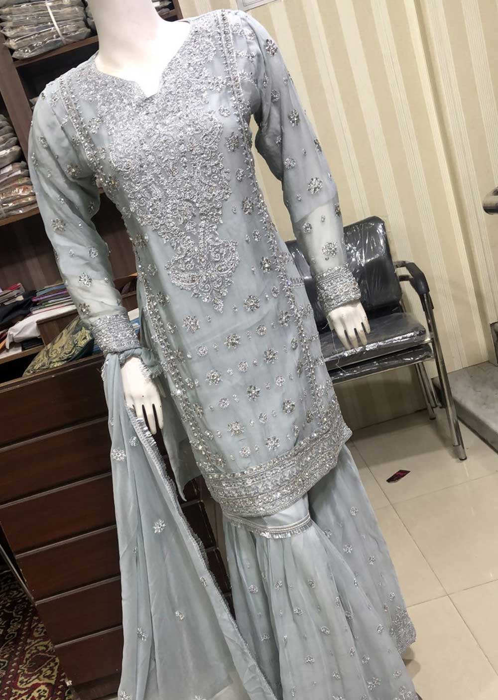 SHAZ6564 Grey Readymade Mother & Daughter Dress - Memsaab Online