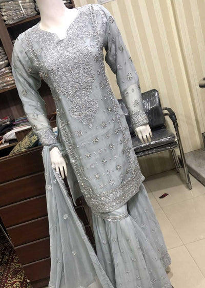 SHAZ6564 Grey Readymade Mother & Daughter Dress - Memsaab Online
