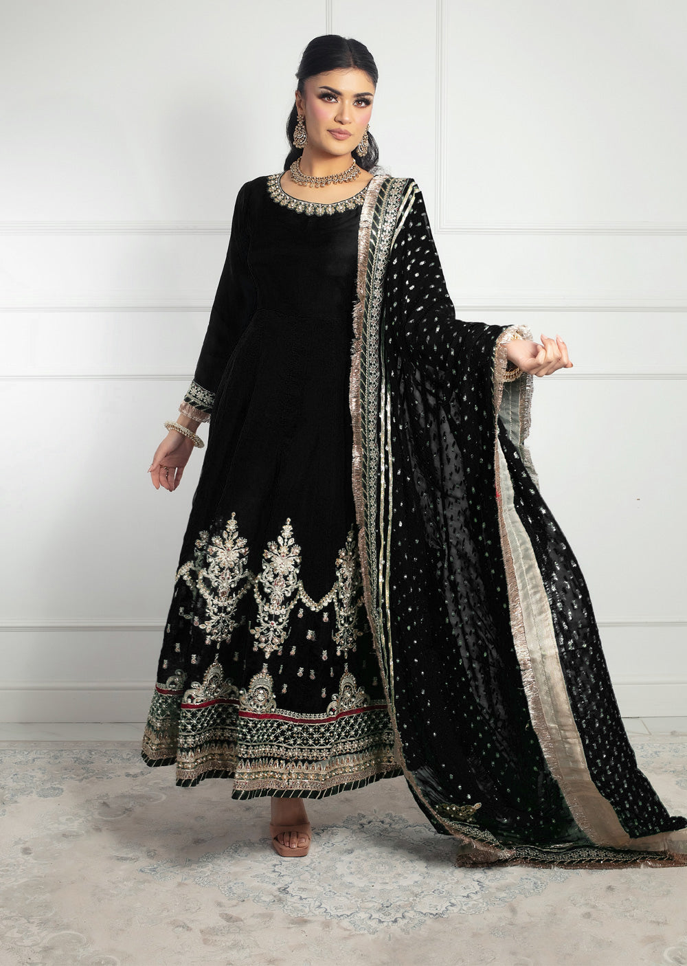 SRB1222 - Noor Bano - Green- Sehrish.B Designer - Memsaab Online