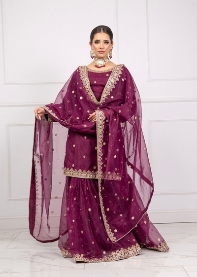 SRB1305 - Bano - Purple - Sehrish.B Designer - Memsaab Online