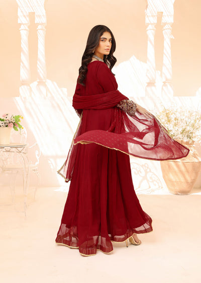 SRB902 Lareza Maroon Maxi by Sehrish B - Memsaab Online