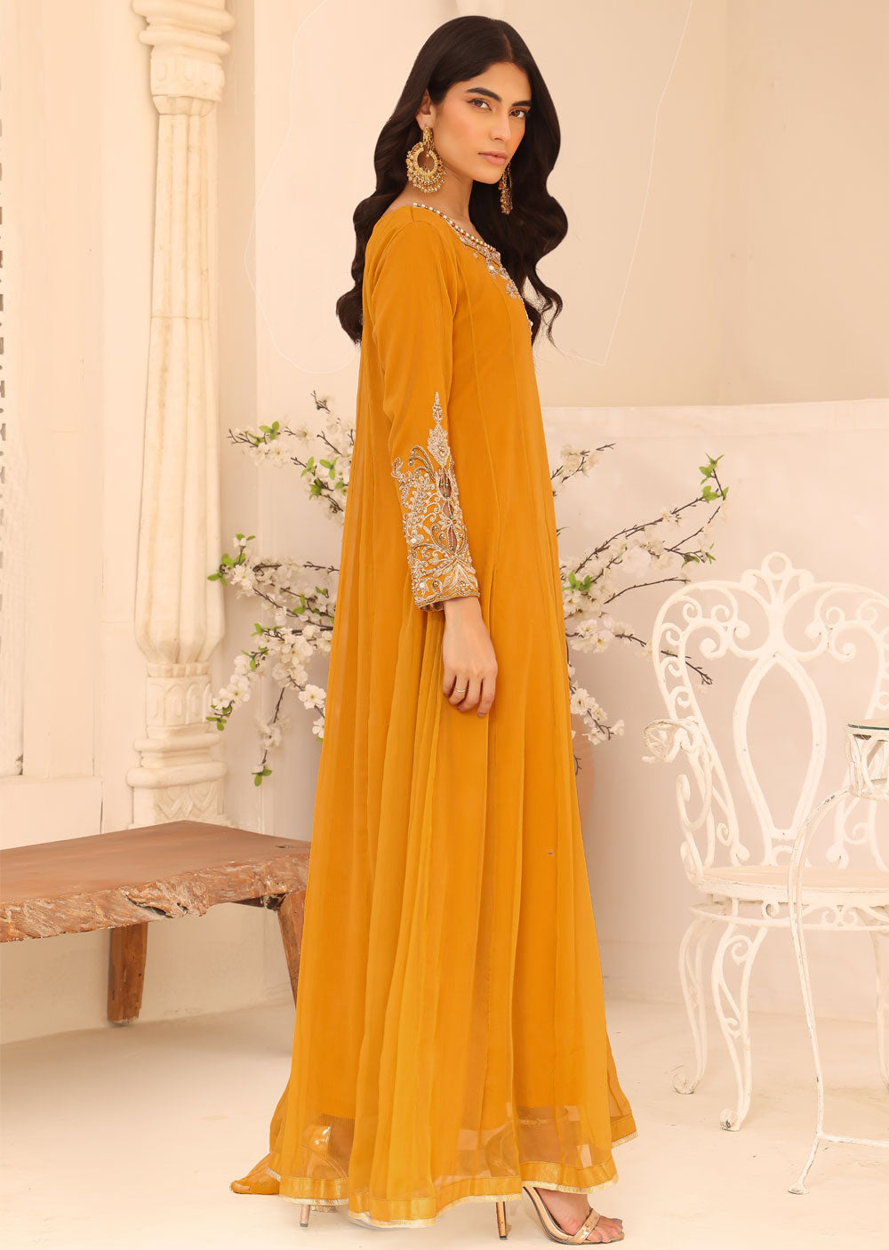 SRB902 Lareza Orange Maxi by Sehrish B - Memsaab Online