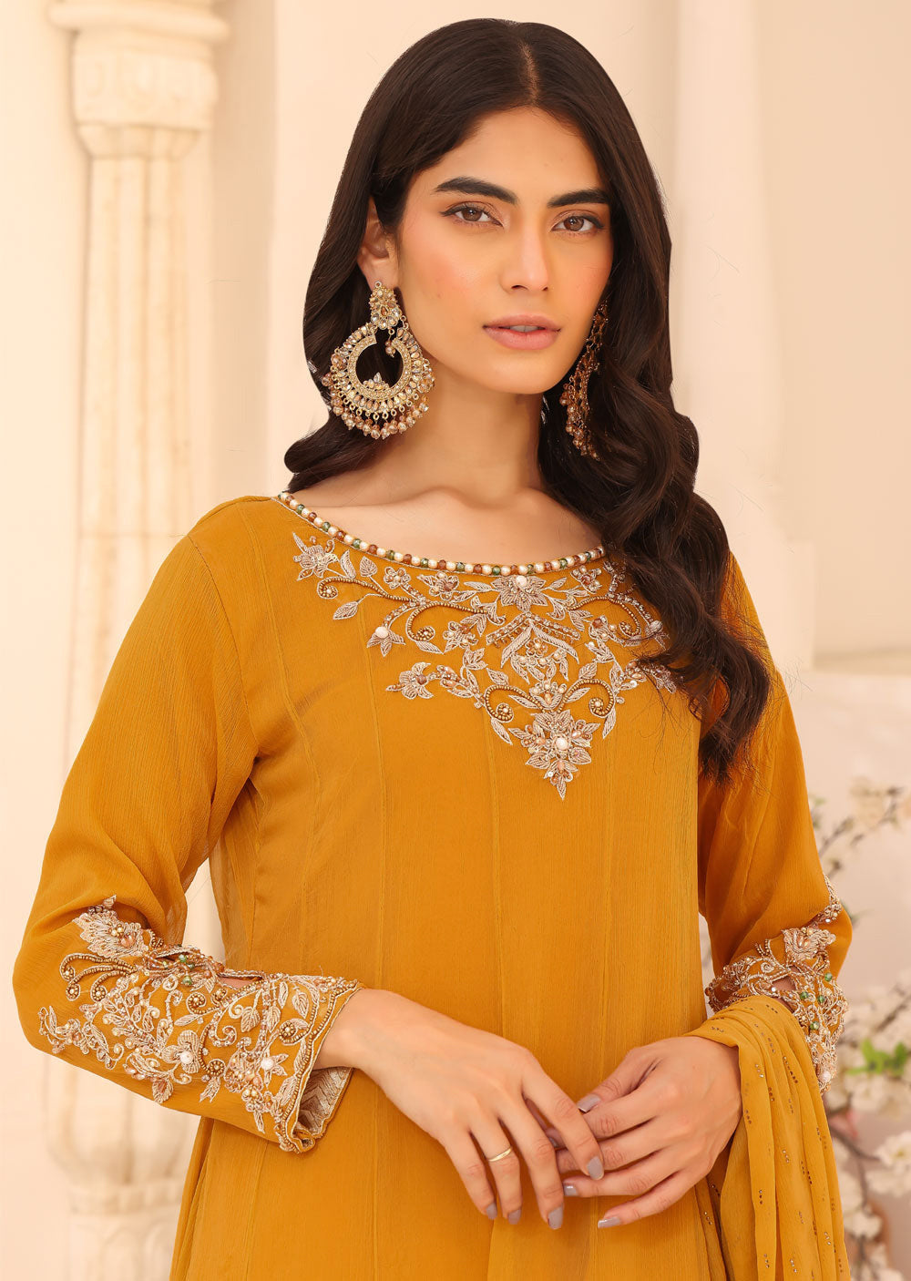 SRB902 Lareza Orange Maxi by Sehrish B - Memsaab Online