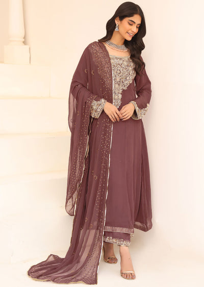 SRB906 Rehana- Mauve Maxi Outfit by Sehrish B - Memsaab Online