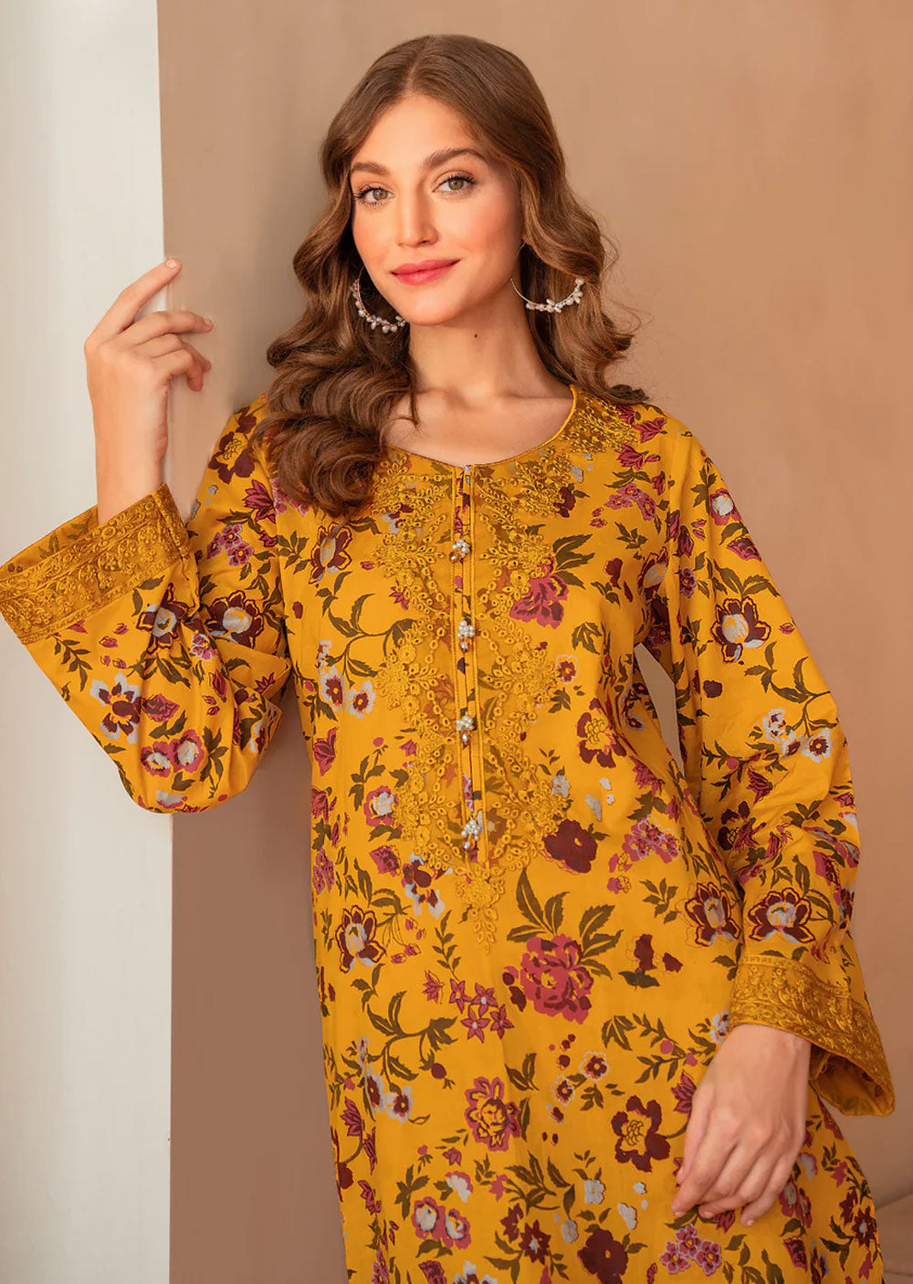 Sunset Readymade 2 Piece Cotton Suit - Memsaab Online