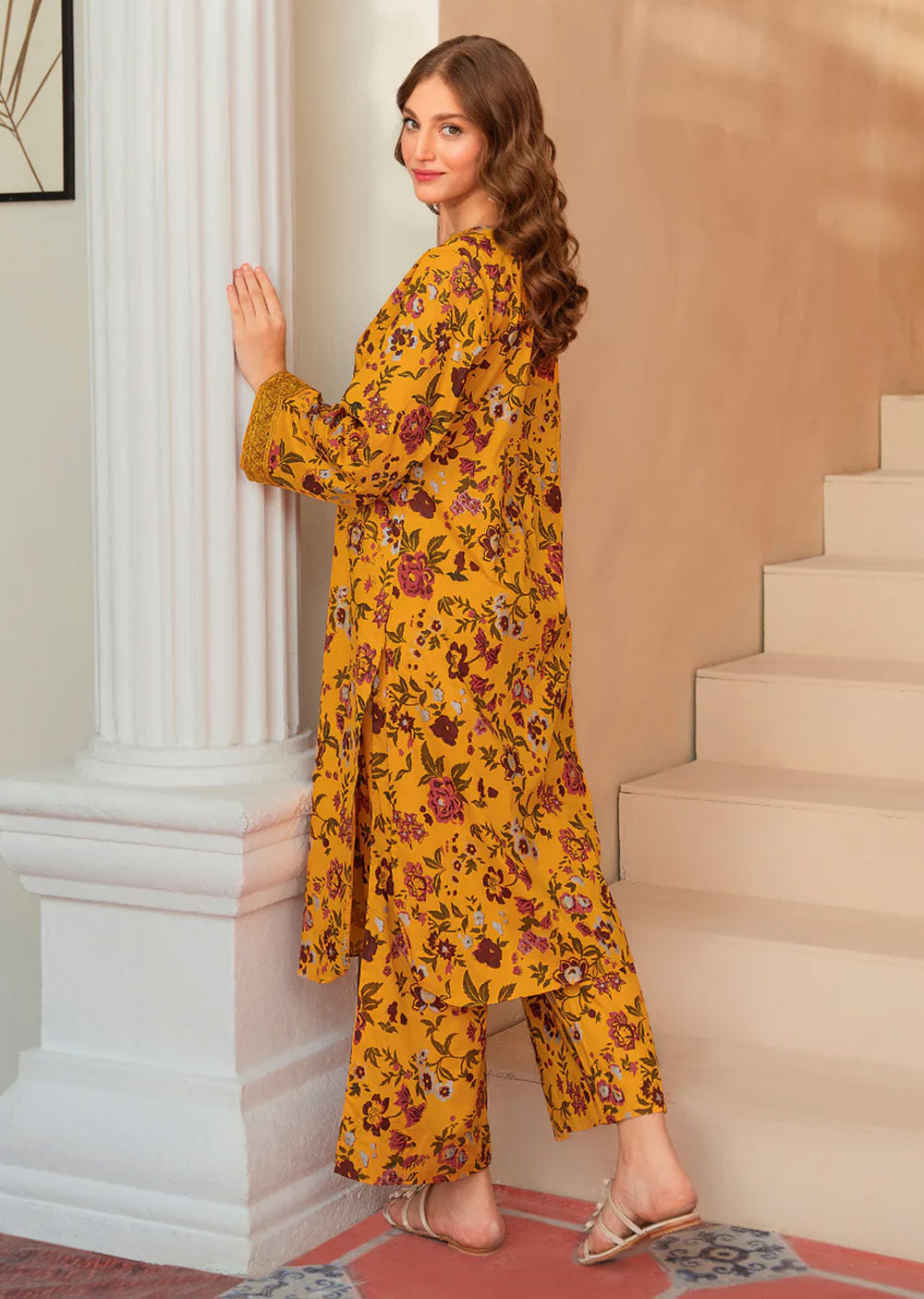 Sunset Readymade 2 Piece Cotton Suit - Memsaab Online