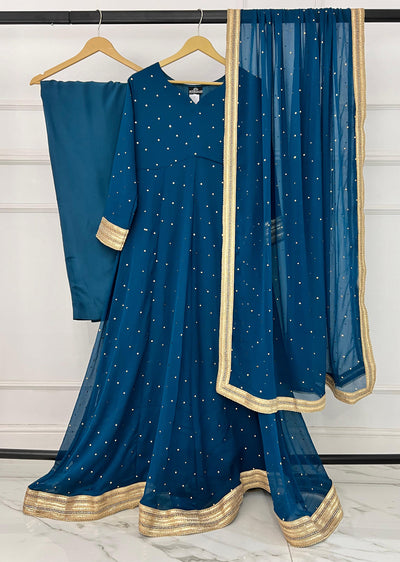 SRB1301 - Nayaab - Teal - Sehrish.B Designer - Memsaab Online