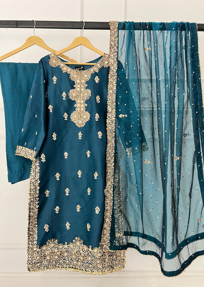 SRB1306 - Reem - Teal - Sehrish.B Designer - Memsaab Online