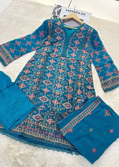 WA-360-L - Teal Readymade - Ramsha Suit 2024 - Memsaab Online