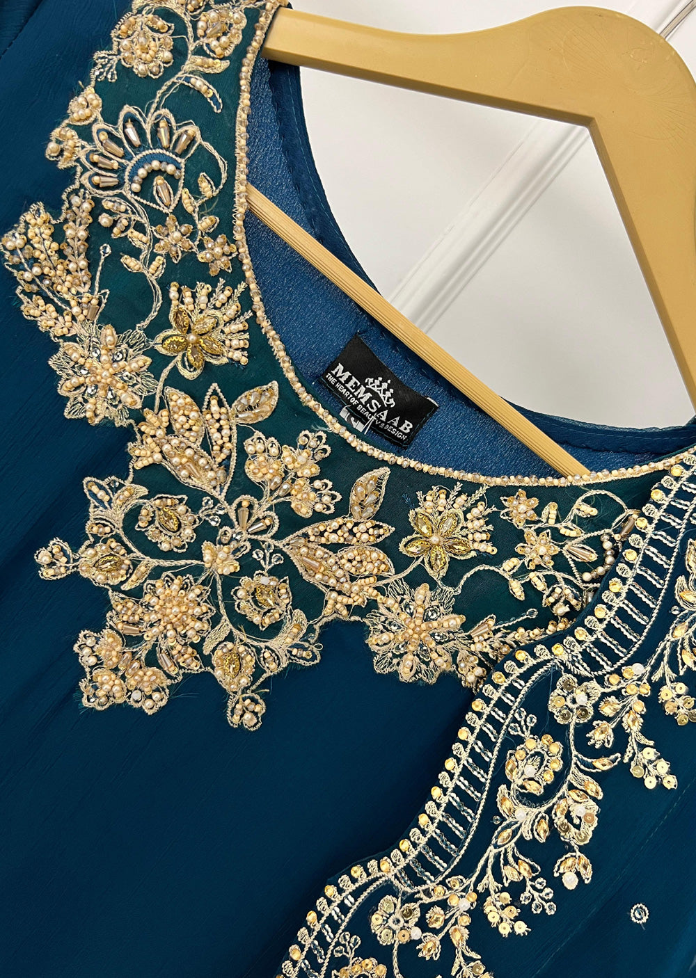 SRB1303 - Wafa - Teal - Sehrish.B Designer - Memsaab Online