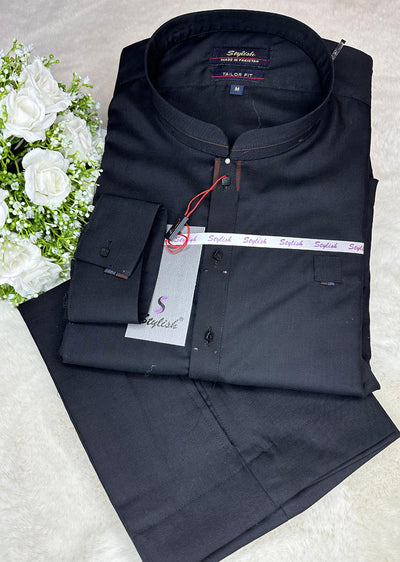 TF-1085 Black Readymade Mens Trouser Suit - Memsaab Online
