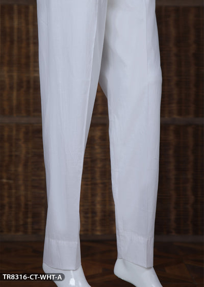 TR8316 White Cotton Trousers - Memsaab Online
