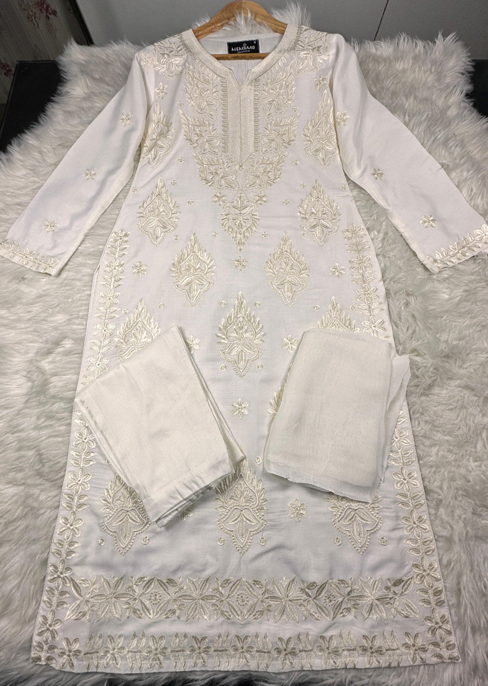 HK295 - White - Mummy n Me Linen Outfit - Memsaab Online