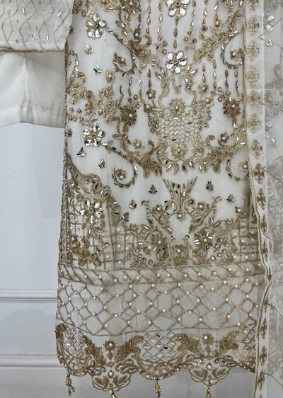 SLM614 Yaya - Readymade White Chiffon Outfit - Memsaab Online