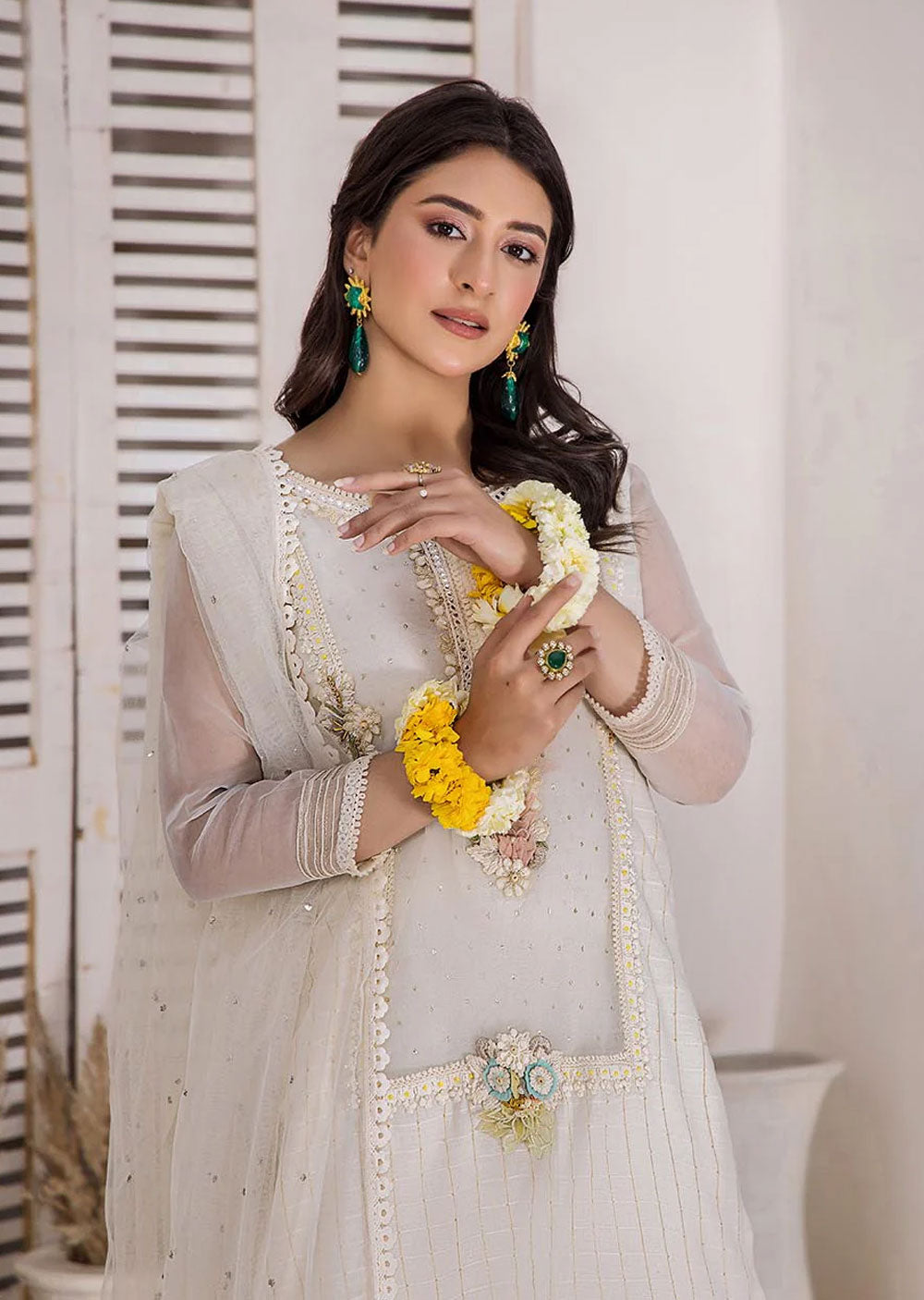 F-141- Offwhite - Readymade - Basics by Khuda Baksh Creations 2024 - Memsaab Online