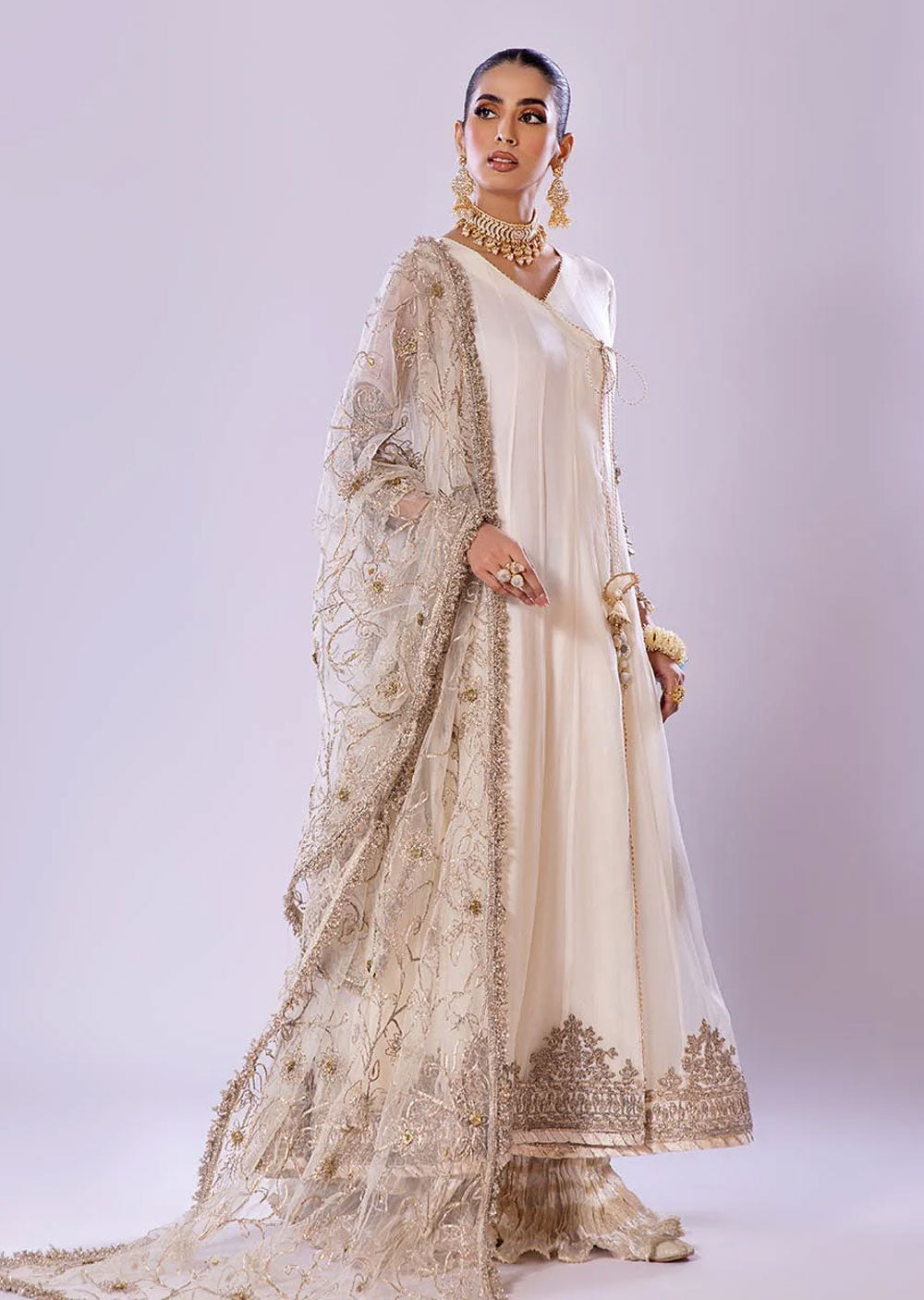 P-256 - Offwhite - Readymade - Basics by Khuda Baksh Creations 2024 - Memsaab Online