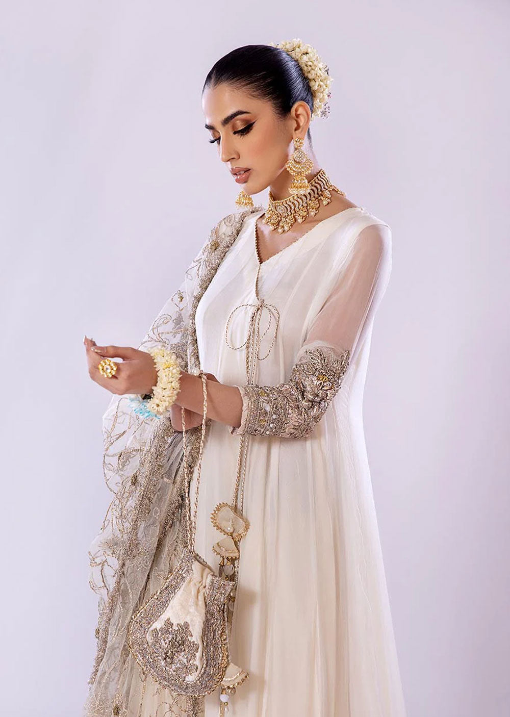 P-256 - Offwhite - Readymade - Basics by Khuda Baksh Creations 2024 - Memsaab Online