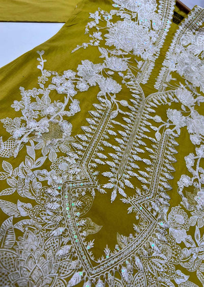 HSS-18 Readymade Mustard Lawn Suit - Memsaab Online