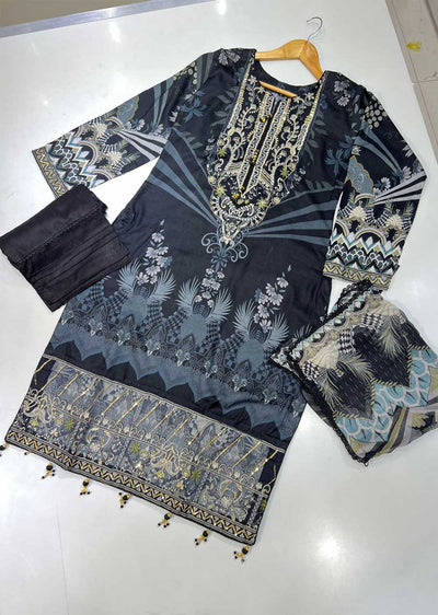 BL-06-R - Readymade Baroque Linen Inspired Suit 2022 - Memsaab Online