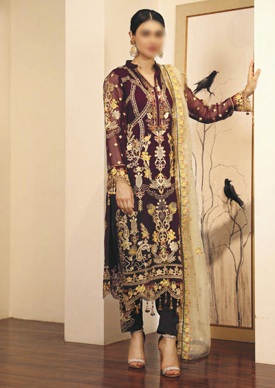 LE-10 - Rumba - Unstitched - Le Festa Premium Chiffon Collection by Emaan Adeel 2021 - Memsaab Online