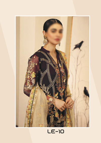 LE-10 - Rumba - Unstitched - Le Festa Premium Chiffon Collection by Emaan Adeel 2021 - Memsaab Online